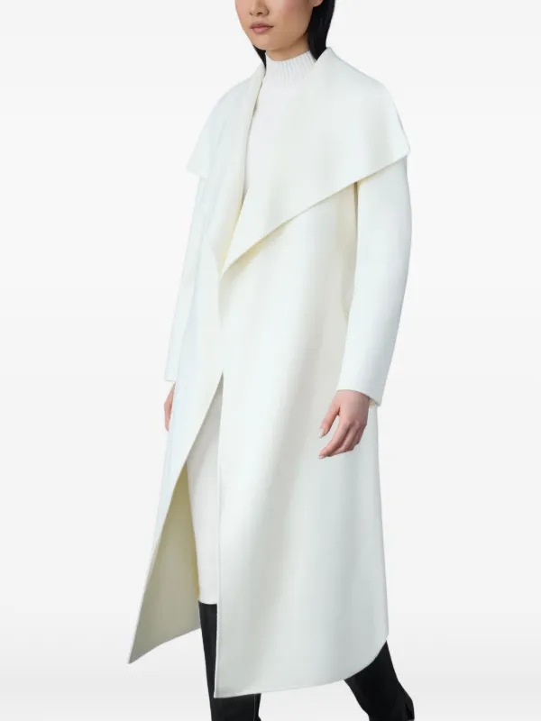 Mackage shawl-collar Belted Coat | White | FARFETCH