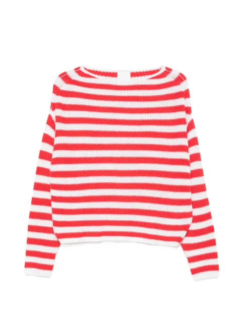 Allude striped boat-neck sweater 