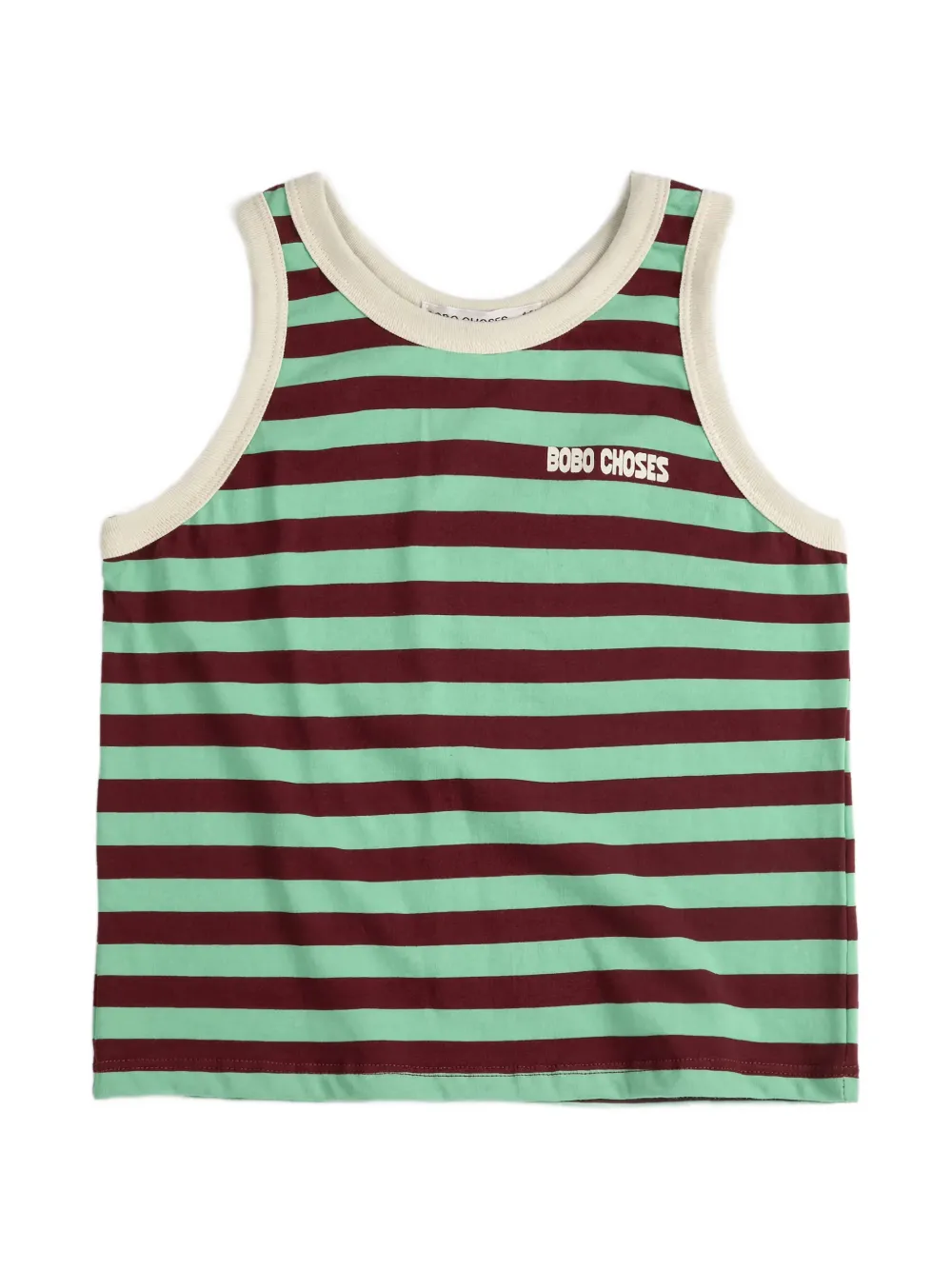 Bobo Choses Top smanicato a righe - Verde