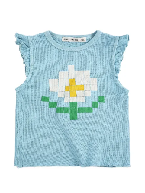 Bobo Choses Pixel Daisy ruffled tank top