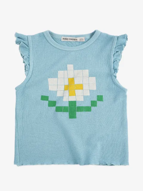 Bobo Choses Pixel Daisy ruffled tank top