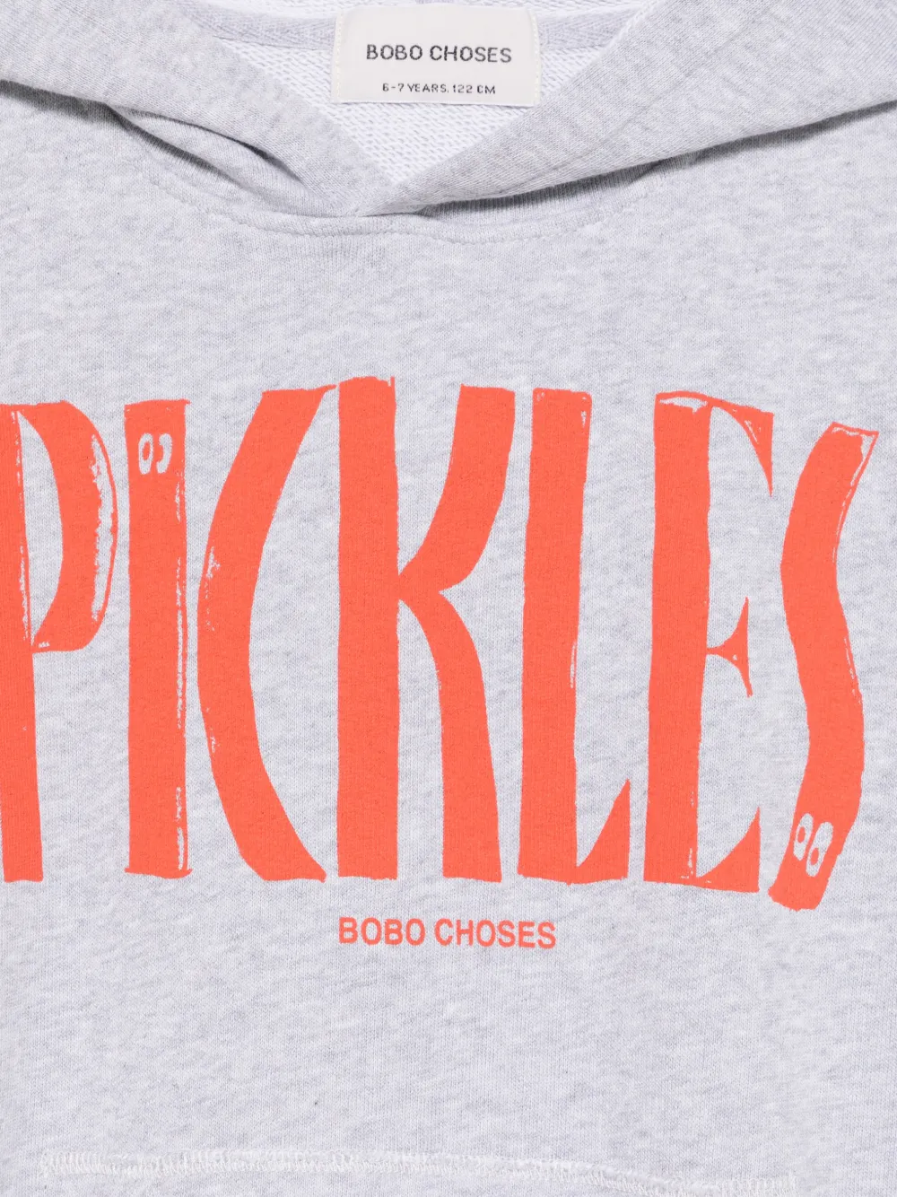 Bobo Choses Spicy Pickles hoodie met buidelzak Grijs