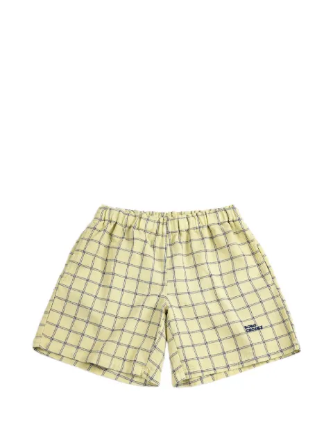 Bobo Choses Spicy Window Pane elasticated shorts