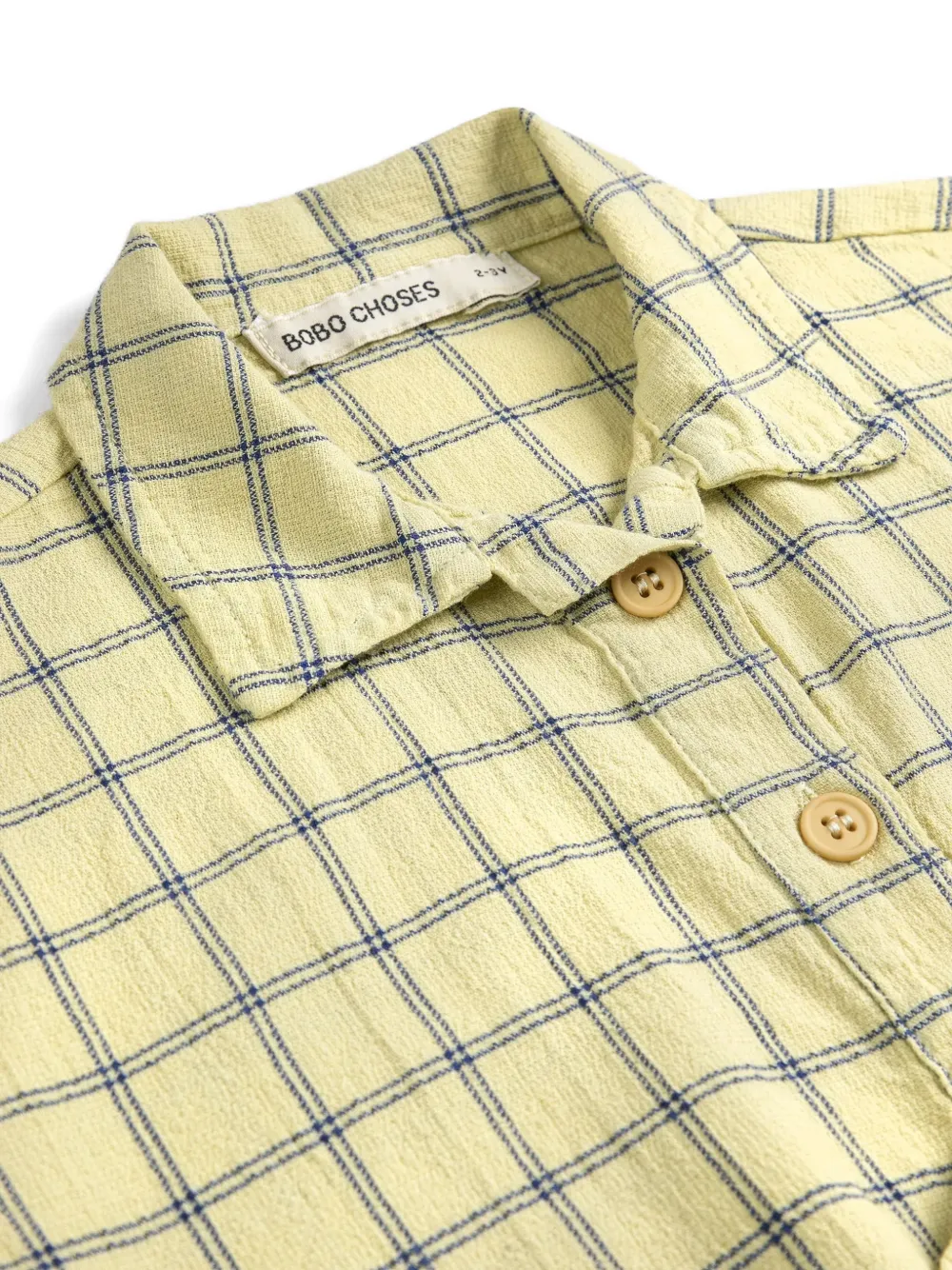  Bobo Choses Spicy Window Pane Check Shirt - Yellow 