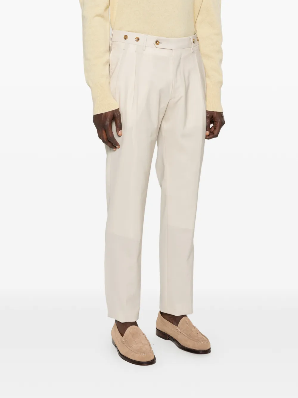  Berwich Cuffed Tailored Trousers - Neutrals 