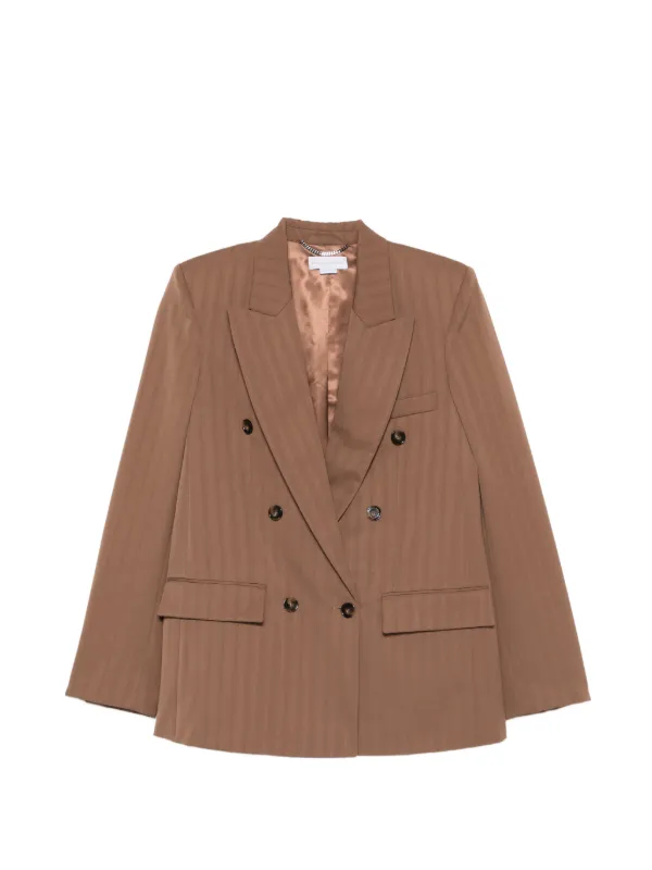 Stella McCartney Oversized Pinstripe Double-breasted Blazer in Brown
