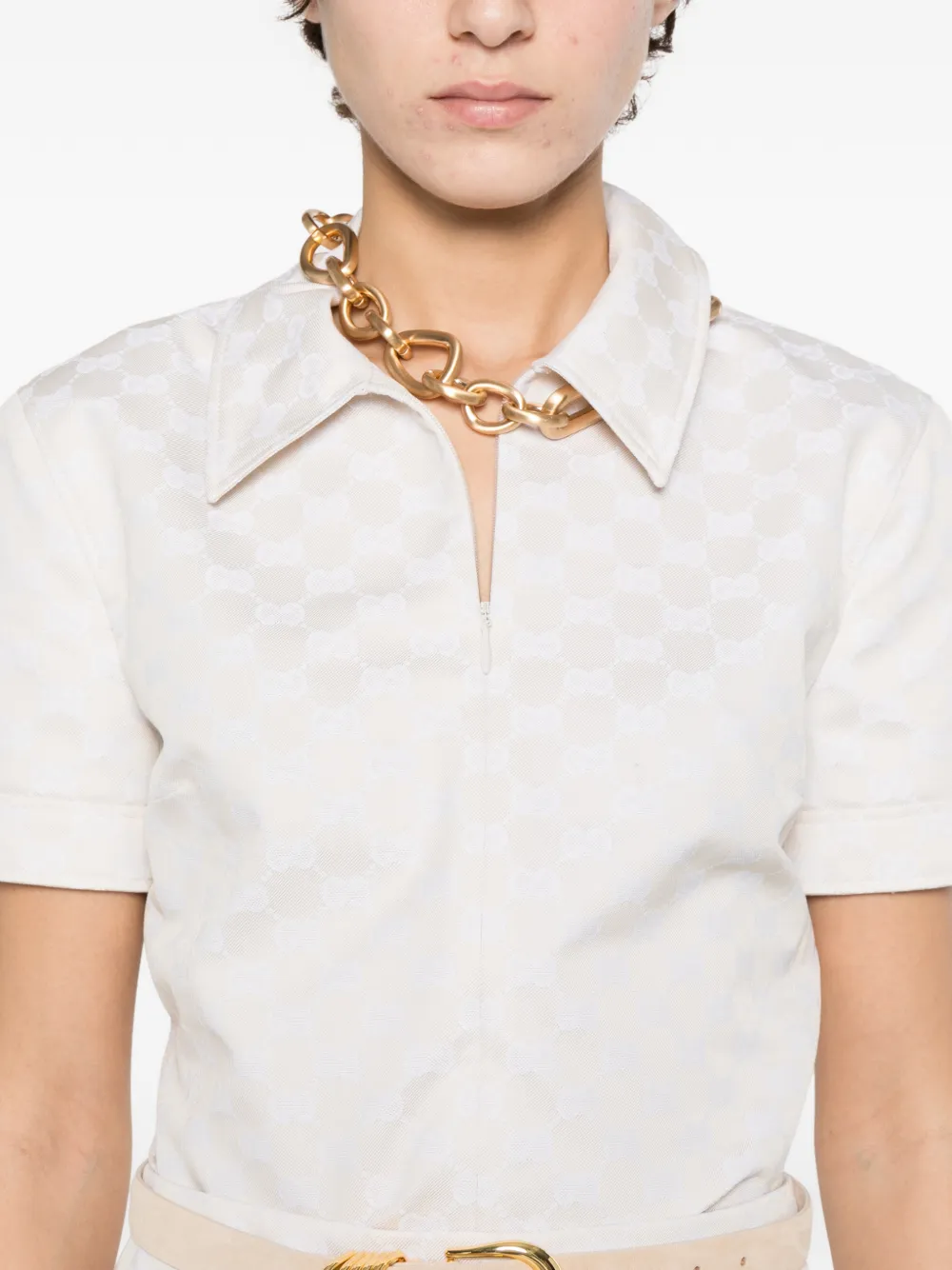 Gucci blouse met korte mouwen Beige
