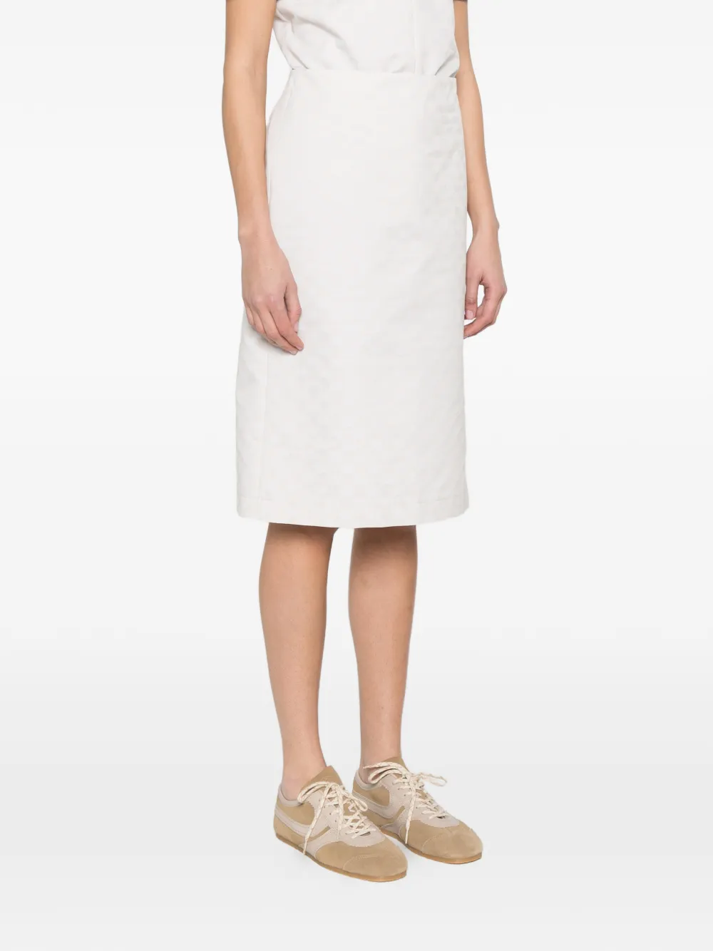  Gucci Gg-pattern Midi Skirt - Neutrals 