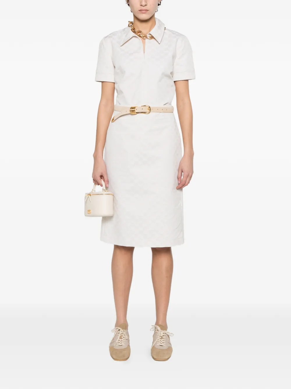  Gucci Gg-pattern Midi Skirt - Neutrals 