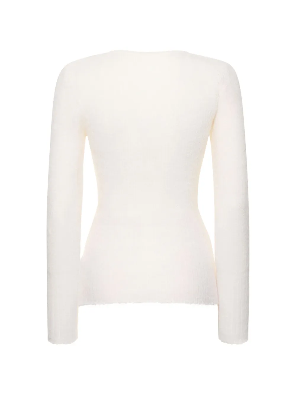  Jacquemus Scoop-neck Long-sleeve Sweater - White 