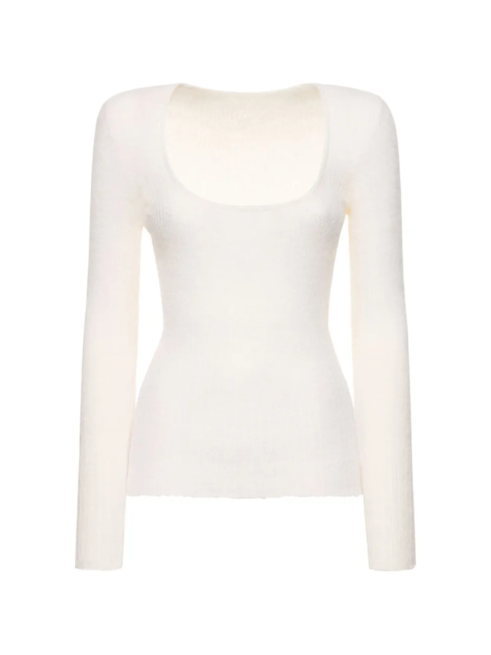 Jacquemus scoop-neck long-sleeve sweater - Bianco