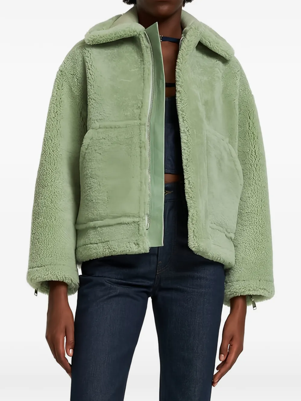 Jacquemus Le Manteau Pastre lammy jack Groen