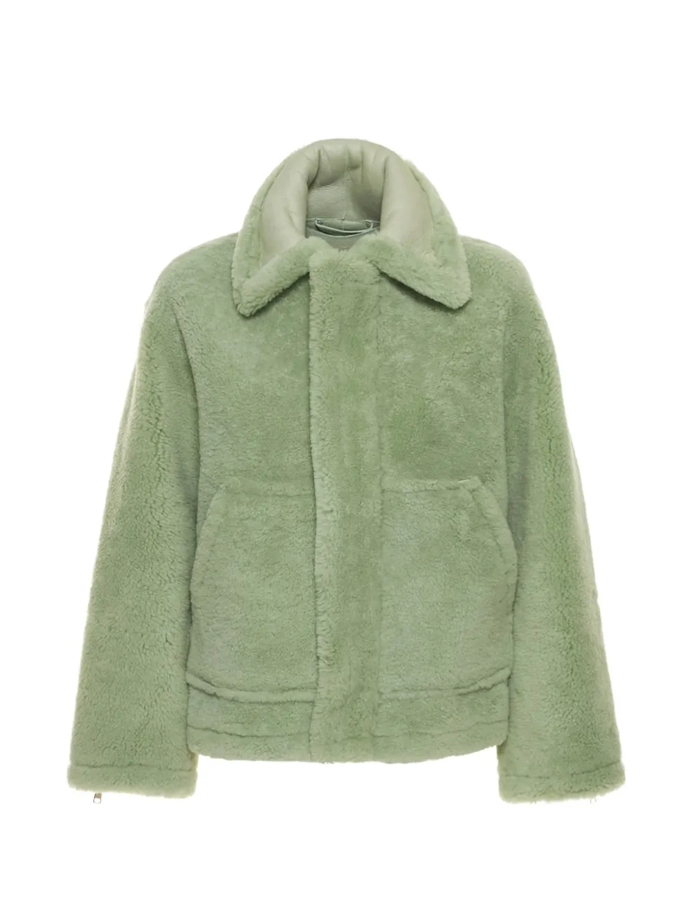 Jacquemus Le Manteau Pastre Shearling Jacket In Green
