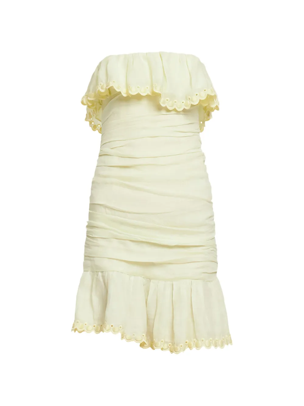 ISABEL MARANT strapless ruffled mini dress - Toni neutri
