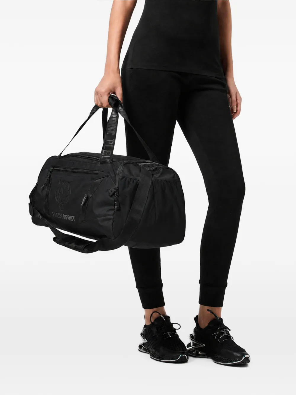 Plein Sport Tiger-motif duffle bag - Nero