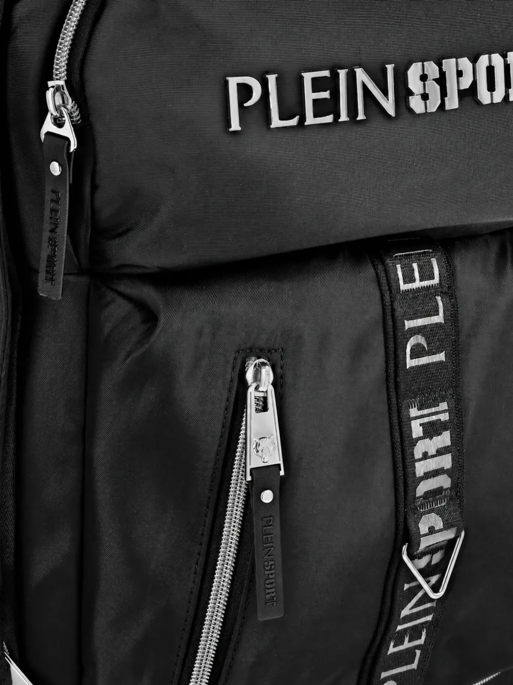 Plein Sport Rugzak met logoplakkaat Zwart