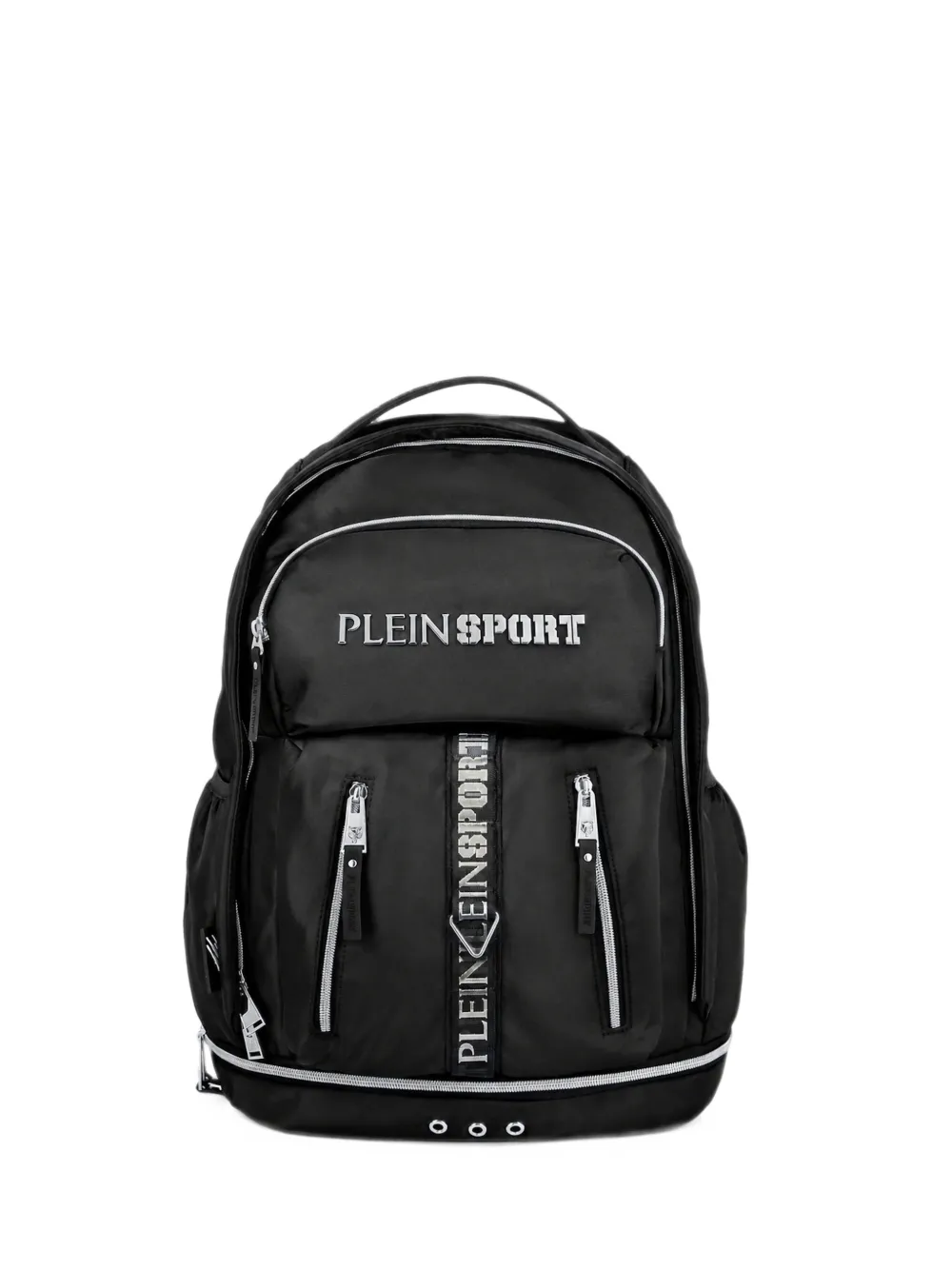 Plein Sport Rucksack mit Logo-Schild - Schwarz