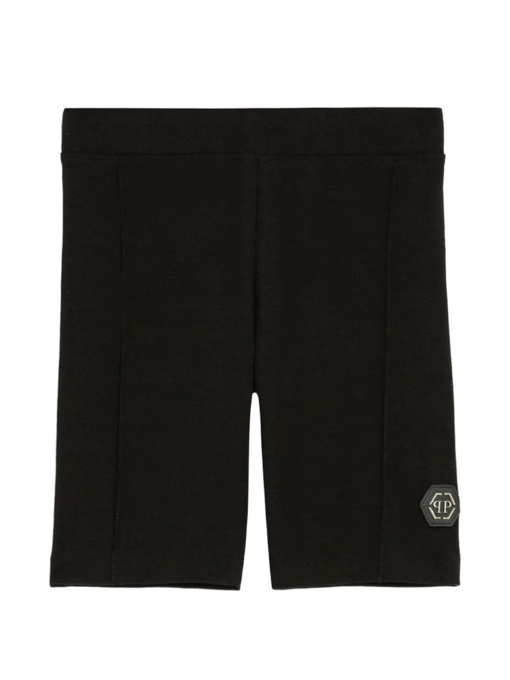 Philipp Plein Junior logo-plaque shorts - Nero