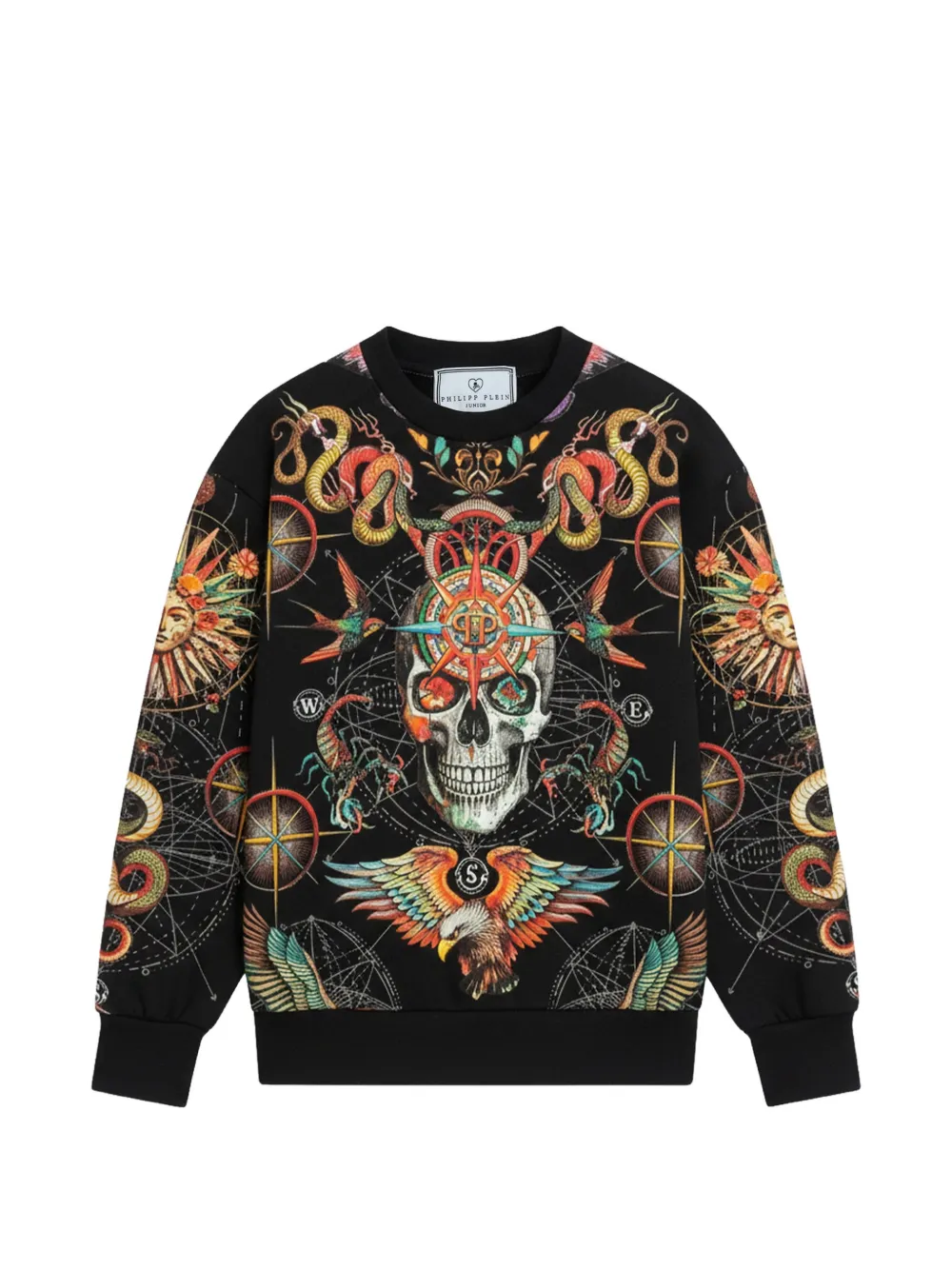 Philipp Plein Junior skull print sweatshirt - Nero