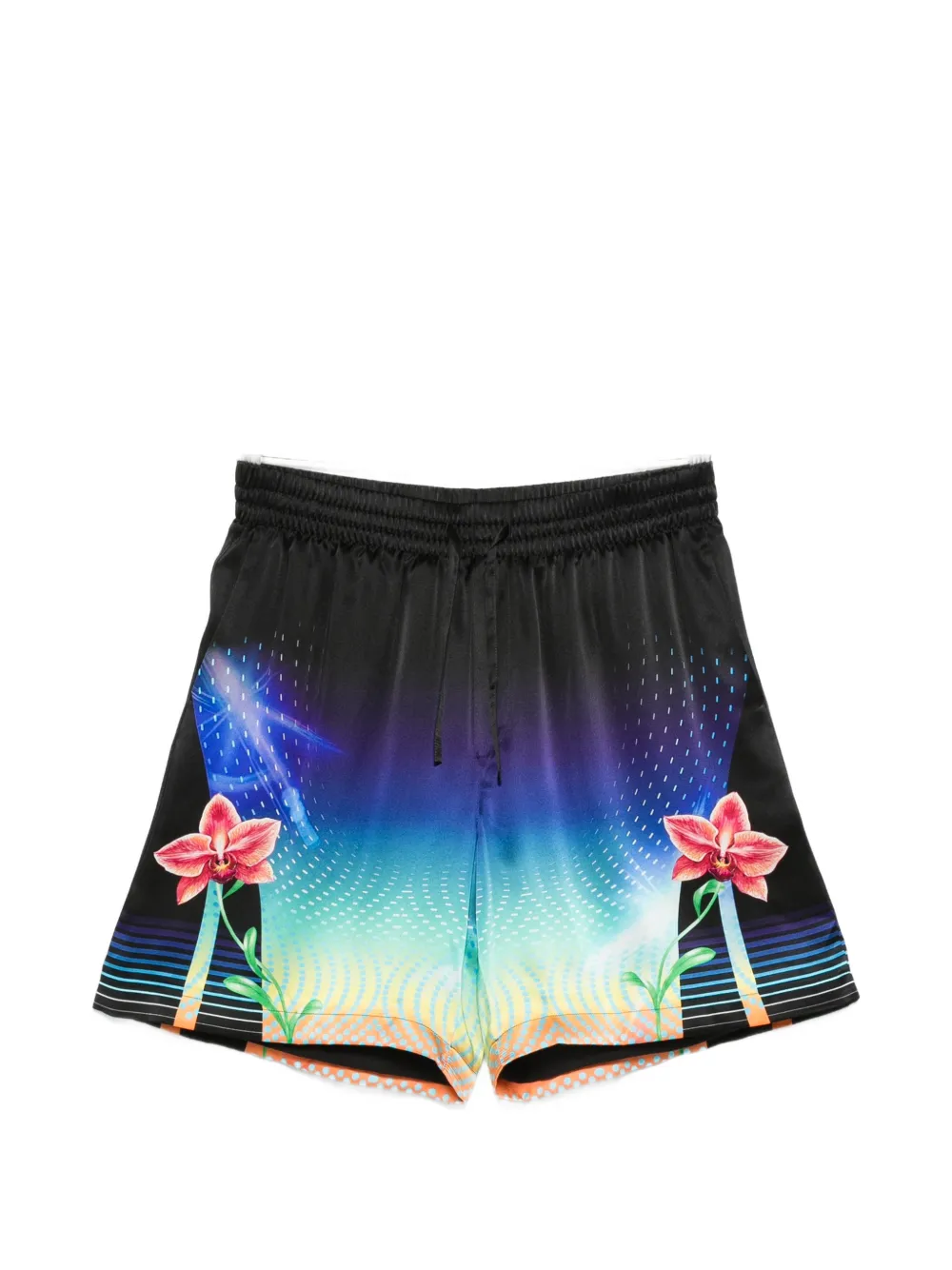 Casablanca floral-print drawstring shorts - Nero