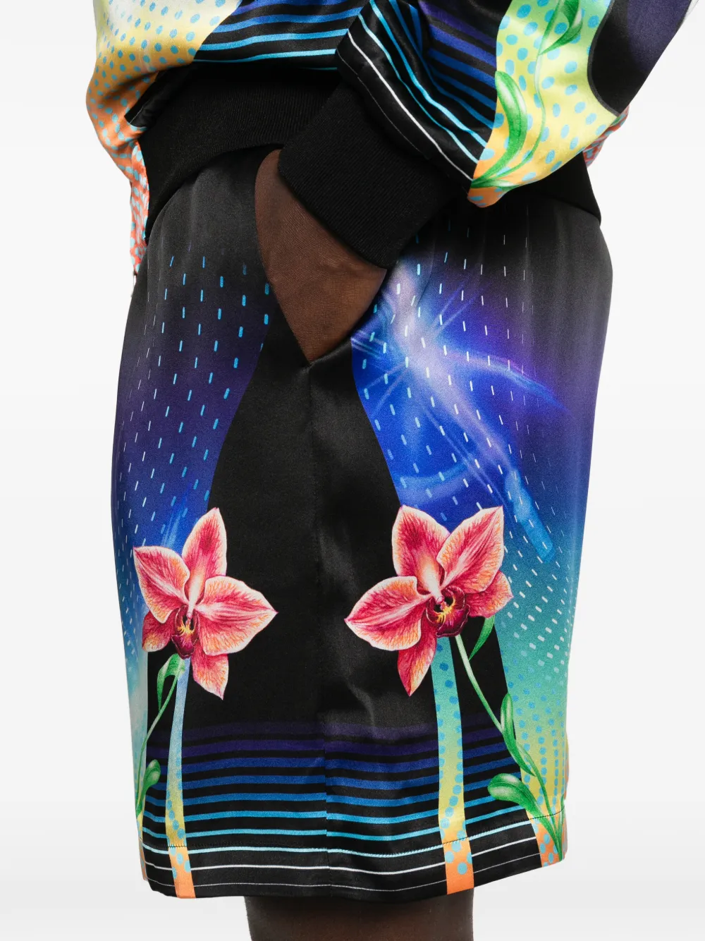 Casablanca Shorts met bloemenprint Zwart