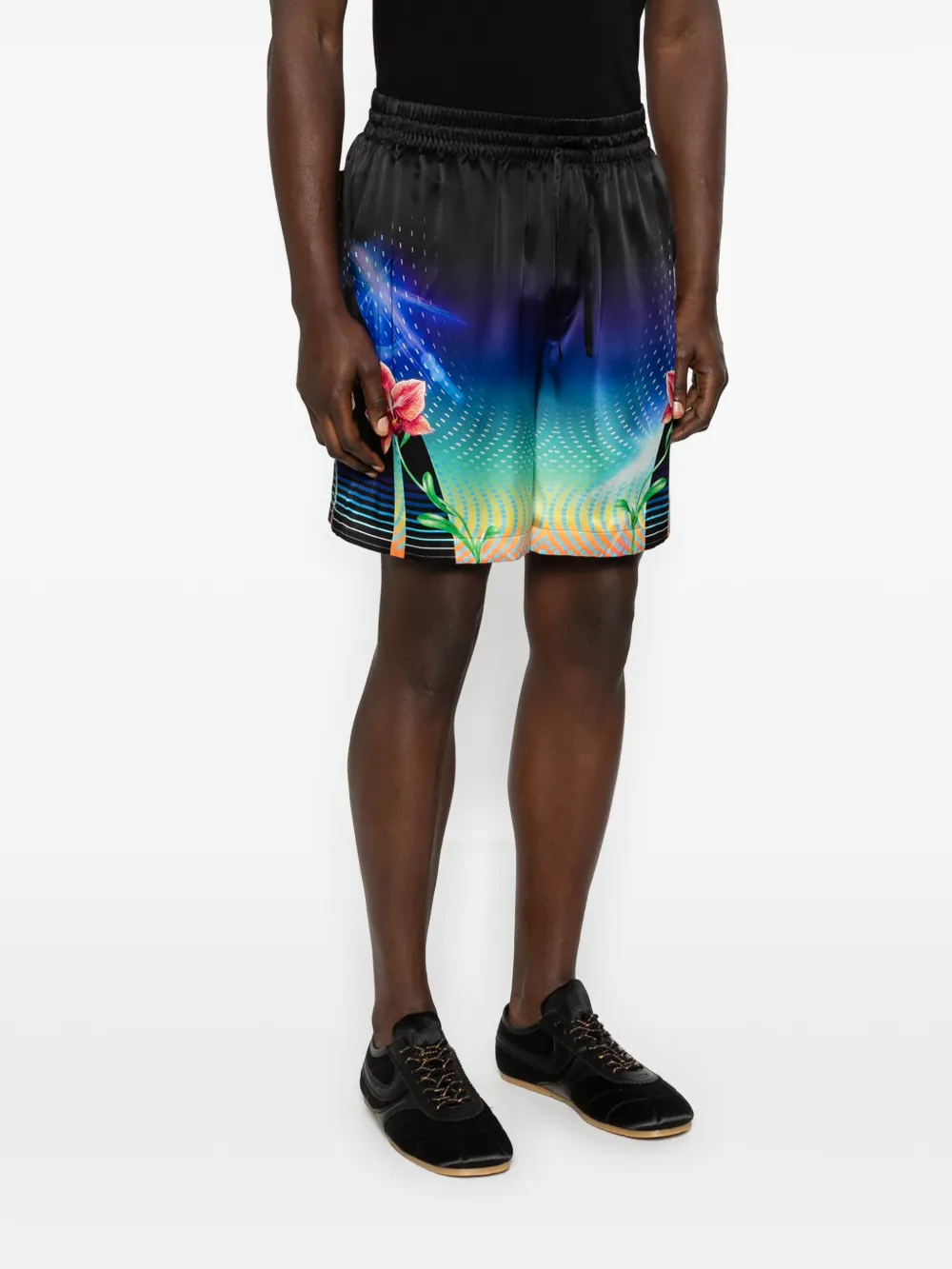 Casablanca Shorts met bloemenprint Zwart