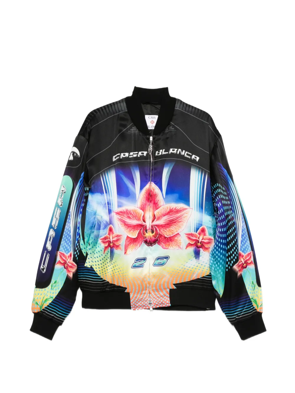 Casablanca floral-print bomber jacket - Nero