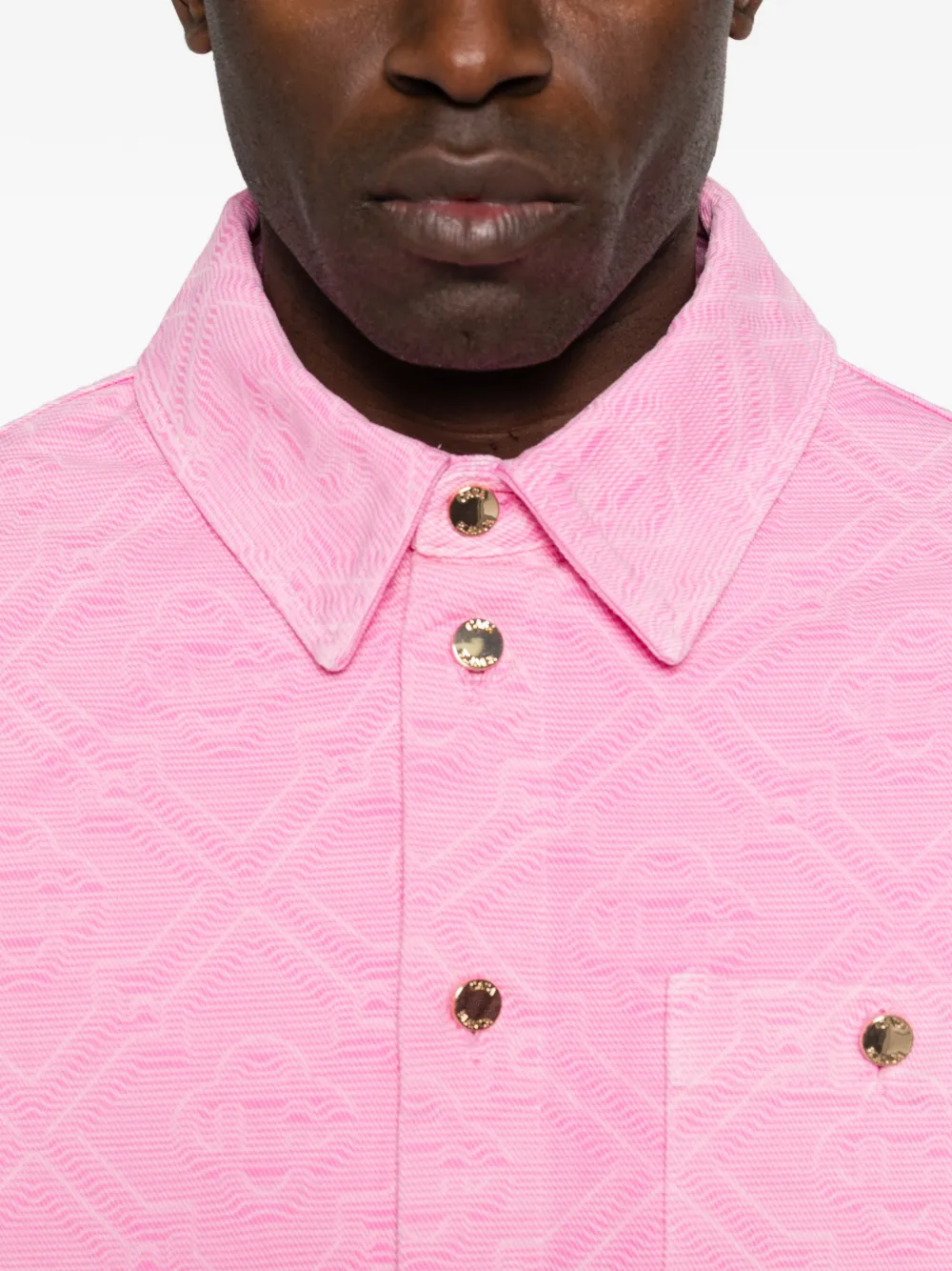 Casablanca Denim overhemd met logopatroon Roze