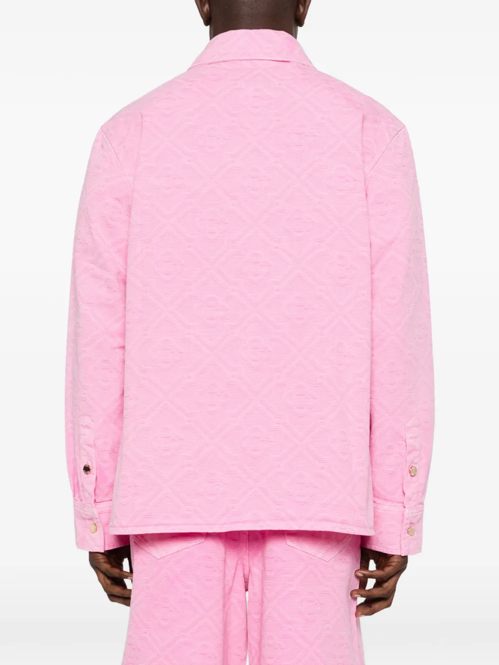Casablanca Denim overhemd met logopatroon Roze