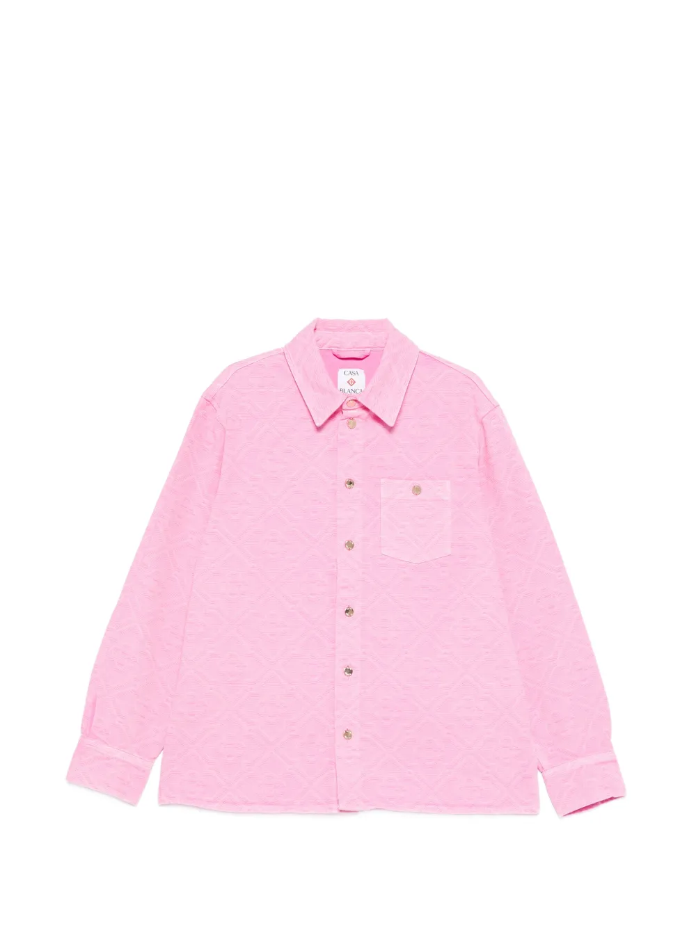 Casablanca logo-pattern denim shirt - Rosa
