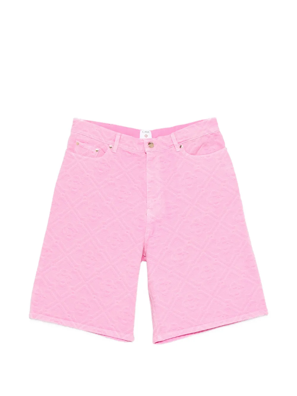 Casablanca logo-pattern denim shorts - Rosa