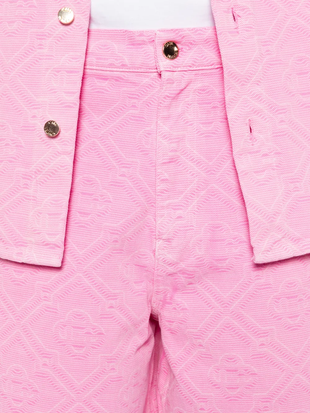 Casablanca Denim shorts met logopatroon Roze