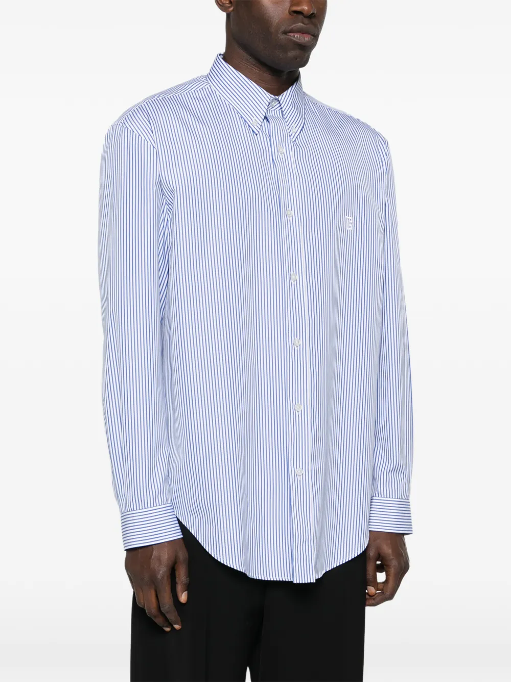  Balmain Striped-pattern Shirt - Blue 