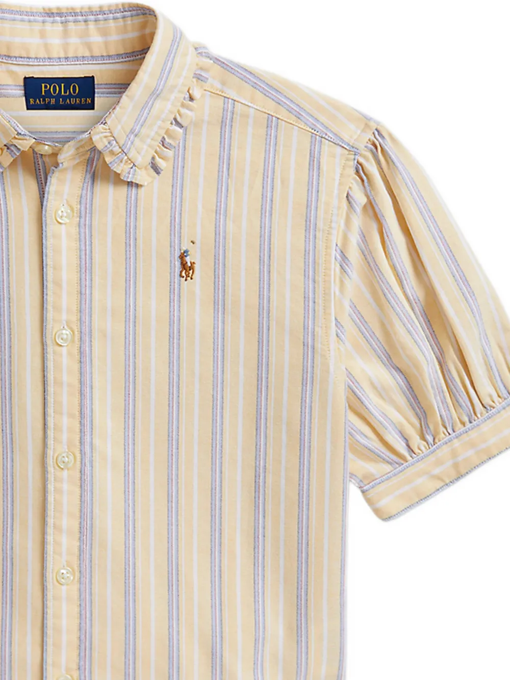 Ruffled-Trim Striped Shirt