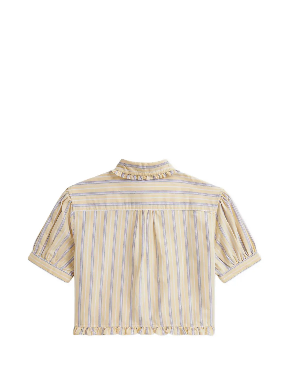 Ruffled-Trim Striped Shirt