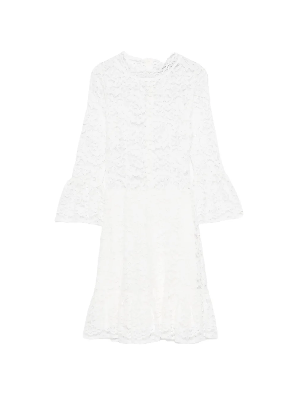 PNK lace flounce midi dress - Bianco