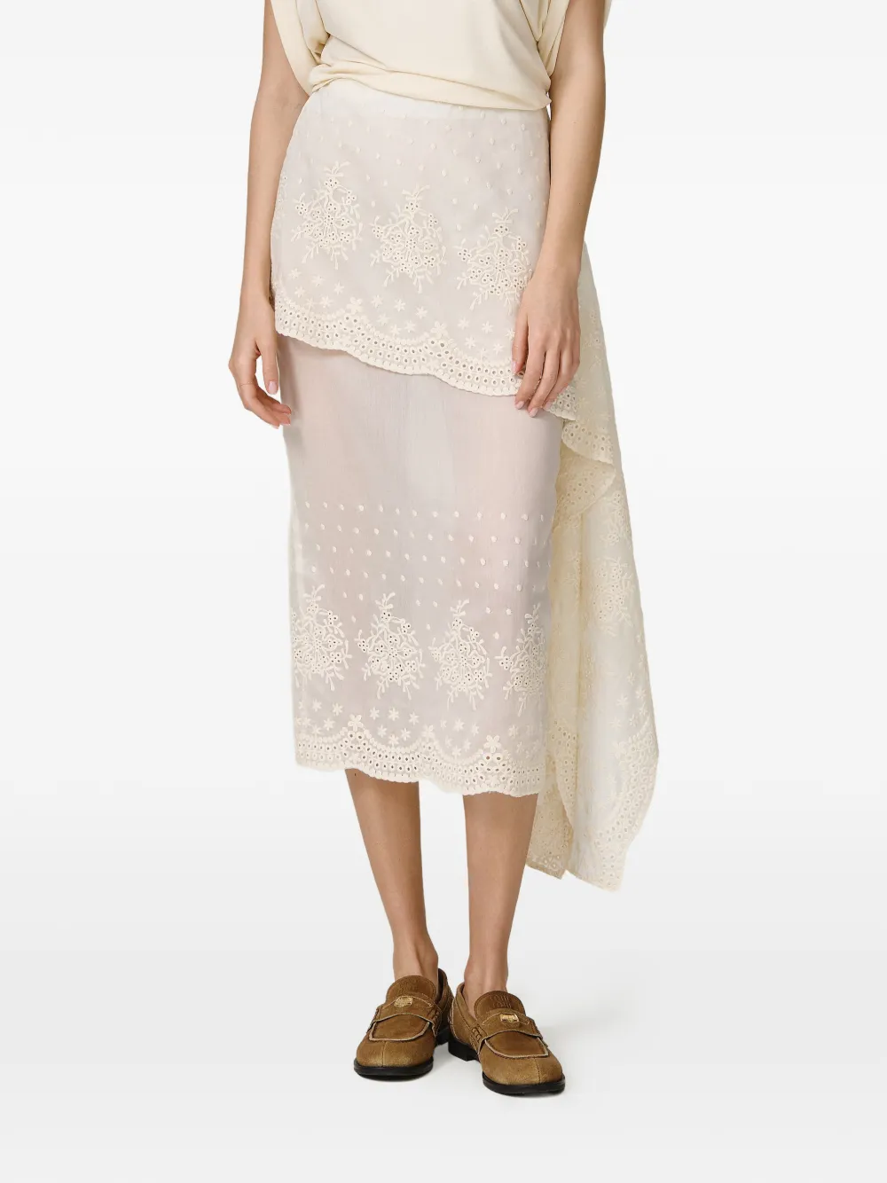 PNK embroidered maxi skirt - Toni neutri