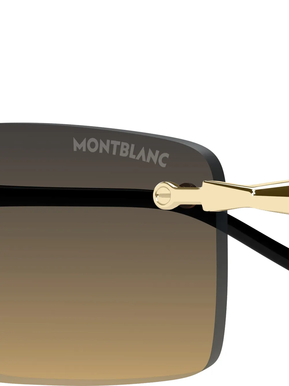 Montblanc Zonnebril met rechthoekig montuur Goud
