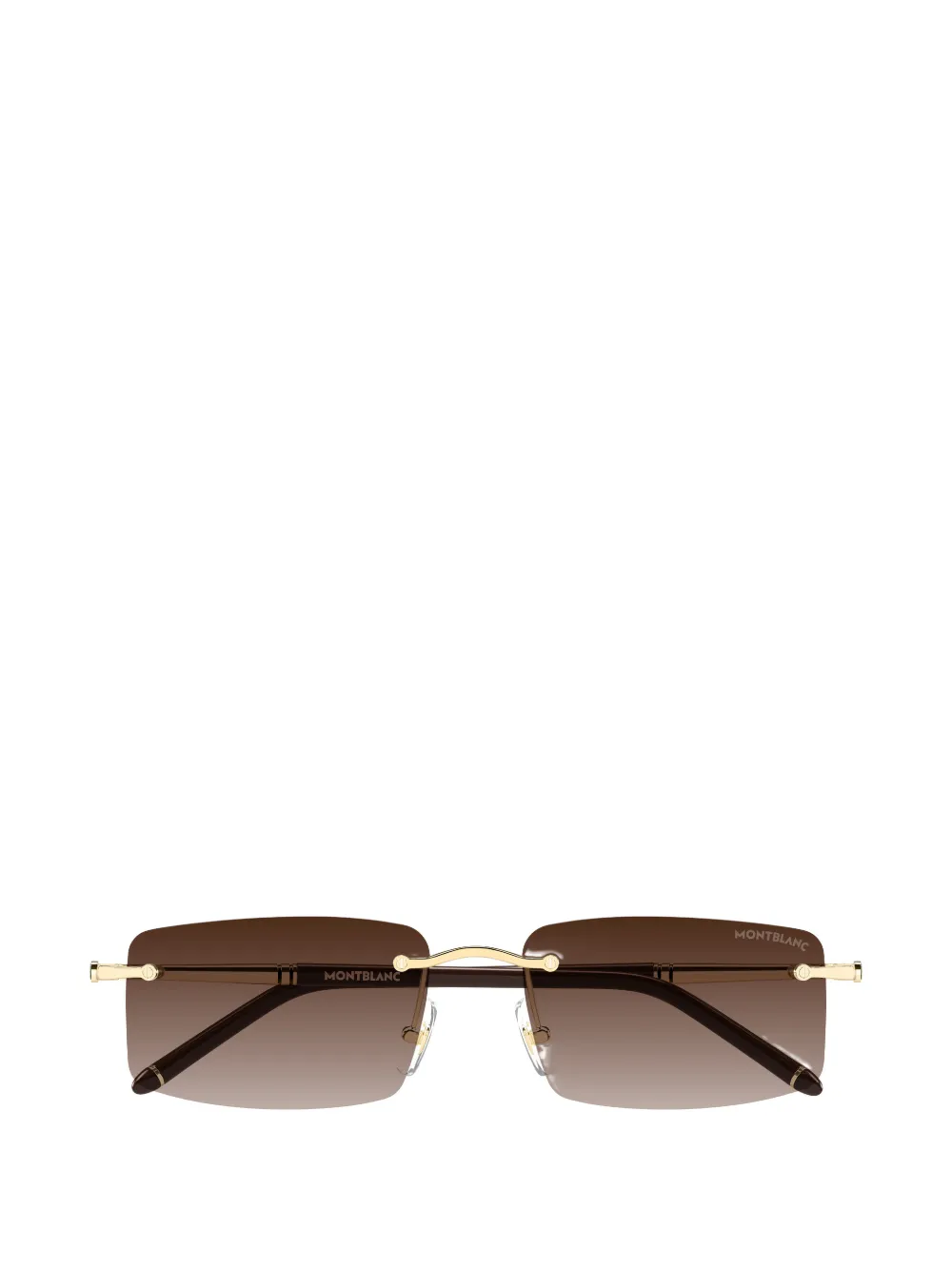 Montblanc rectangle sunglasses - Marrone