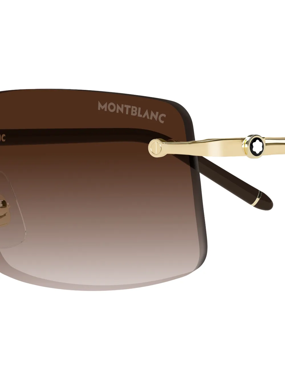  Montblanc Gafas De Sol Con Montura Rectangular - Dorado 