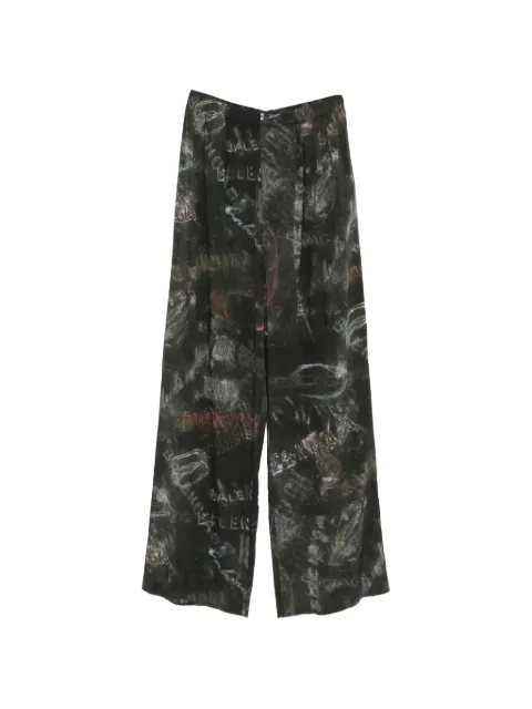 Balenciaga pantalones de algodón con pretina elástica