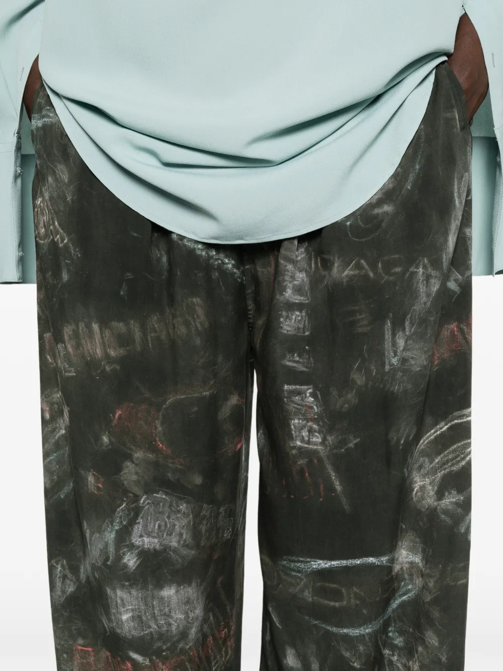 Balenciaga Trainingsbroek met elastische tailleband Groen
