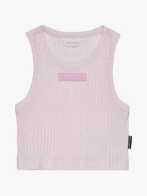 Palm Angels Kids logo-detail ribbed top