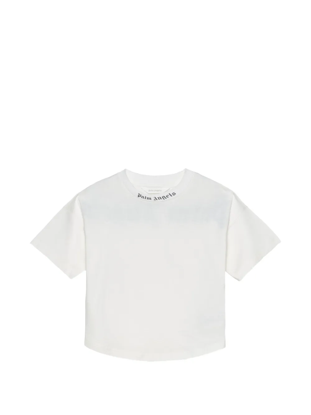 Palm Angels Kids cropped logo-print T-shirt - Bianco