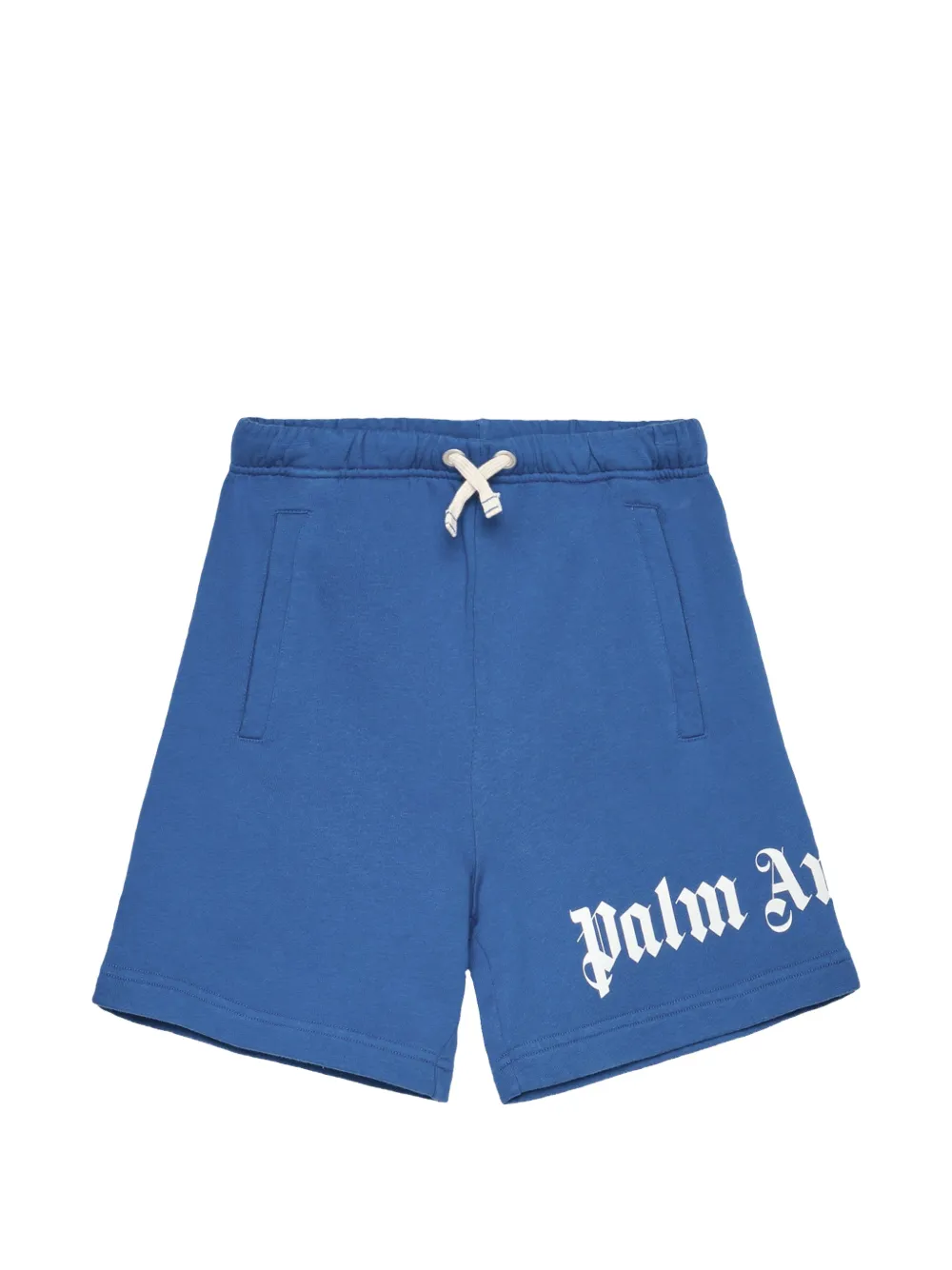 Palm Angels Kids drawstrings logo-print shorts - Blu