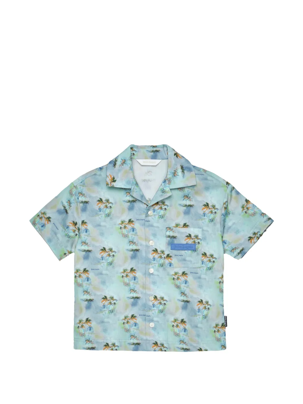 Palm Angels Kids palm-print shirt - Blue