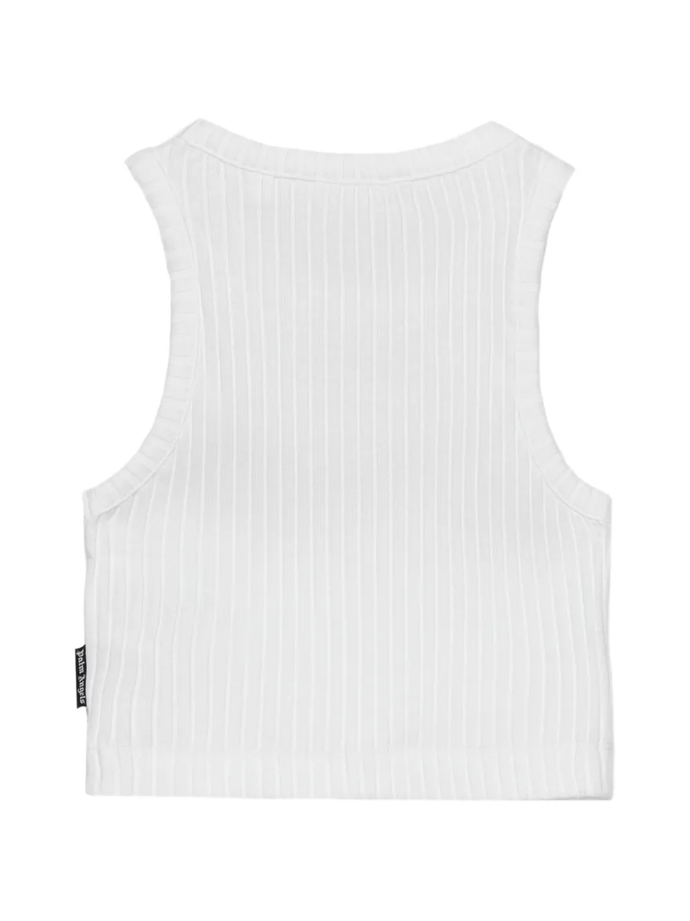 Palm Angels Kids Geribbelde tanktop Wit