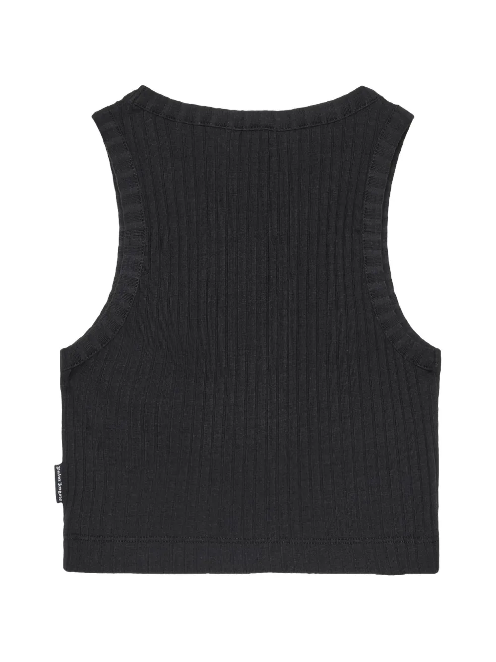 Palm Angels Kids Geribbelde tanktop met logodetail Zwart