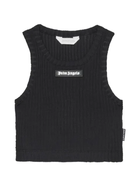 Palm Angels Kids logo-detail ribbed tank top