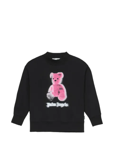 Palm Angels Kids blurred bear crewneck sweater